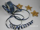Geschenkband, Dekoband, Schleifenband Weihnachtsband Pepone Blau mit Draht 6mm Geschenkband, Dekoband, Schleifenband Weihnachtsband Pepone Blau mit Draht 6mm
