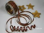 Geschenkband, Dekoband, Schleifenband Weihnachtsband Pepone Braun mit Draht 6mm Geschenkband, Dekoband, Schleifenband Weihnachtsband Pepone Braun mit Draht 6mm