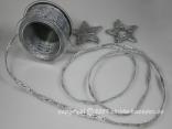 Weihnachtsband Pepone Silber mit Draht 6mm