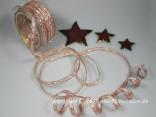 Weihnachtsband Pepone Altrosa mit Draht 6mm
