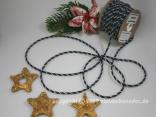 Kordel 4mm Blau Gold ohne Draht 4mm