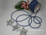 Kordel 4mm Blau Silber ohne Draht 4mm