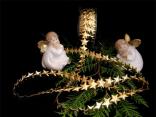 Weihnachtsband "Sternchengirlande" Gold ohne Draht 20mm Weihnachtsband "Sternchengirlande" Gold ohne Draht 20mm
