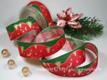 Geschenkband, Dekoband, Schleifenband Weihnachtsband Snowmountains Grün mit Draht 40mm Geschenkband, Dekoband, Schleifenband Weihnachtsband Snowmountains Grün mit Draht 40mm