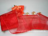 Organzaband Organza Rot mit Draht 100mm