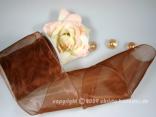 Organzaband Organza Braun mit Draht 100mm