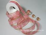 Weihnachtsband Suprise Rosa mit Draht 25mm Weihnachtsband Suprise Rosa mit Draht 25mm