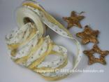 Weihnachtsband Street of Stars Creme mit Draht 25mm