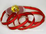 Weihnachtsband Desenzano Rot Grün mit Draht 15mm