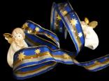 Weihnachtsband "Starlines" Blau mit Draht 40mm Weihnachtsband "Starlines" Blau mit Draht 40mm