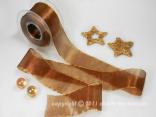 Weihnachtsband Glamour Braun ohne Draht 50mm Weihnachtsband Glamour Braun ohne Draht 50mm