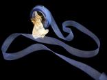 Organzaband "Organza" Blau ohne Draht 25mm