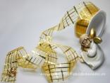 Organza Goldkaro Gold ohne Draht 40mm Organza Goldkaro Gold ohne Draht 40mm
