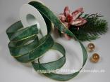 Weihnachtsband Stars Grün mit Draht 25mm Weihnachtsband Stars Grün mit Draht 25mm
