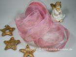 Weihnachtsband Street of Stars Rosa mit Draht 40mm