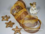 Weihnachtsband Street of Stars Braun mit Draht 40mm