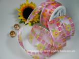 Motivband Street of Flowers Rosa mit Draht 40mm Motivband Street of Flowers Rosa mit Draht 40mm