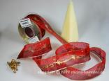 Weihnachtsband Kordelstern Rot mit Draht 40mm