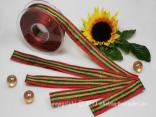 Karoband Schottenkaro Rot Grün mit Draht 25mm Karoband Schottenkaro Rot Grün mit Draht 25mm