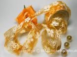 Organzaband Holiday Orange mit Draht 40mm Organzaband Holiday Orange mit Draht 40mm
