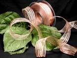 Streifenorganza Altrosa mit Draht 25mm