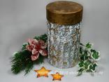 Dekoartikel Dose Silber Rund Groß 130 x 195mm