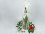 Organzasäckchen für Flaschen 37 x 18cm Creme 10 Stück