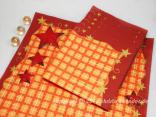 Servietten Kordelstern Orange Bordeaux 33x33cm 20 Stück