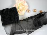 Organzaband Organza Schwarz mit Draht 100mm