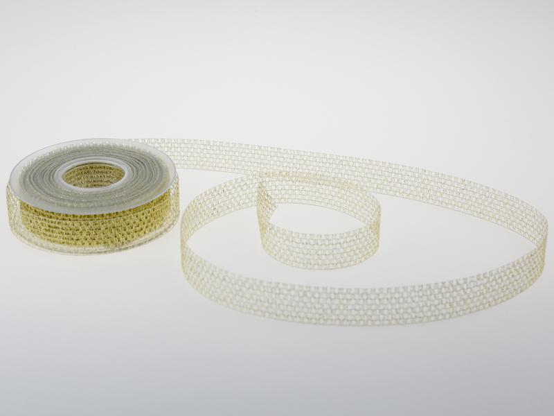 Gitterband Glitzer Gold ohne Draht 25 mm