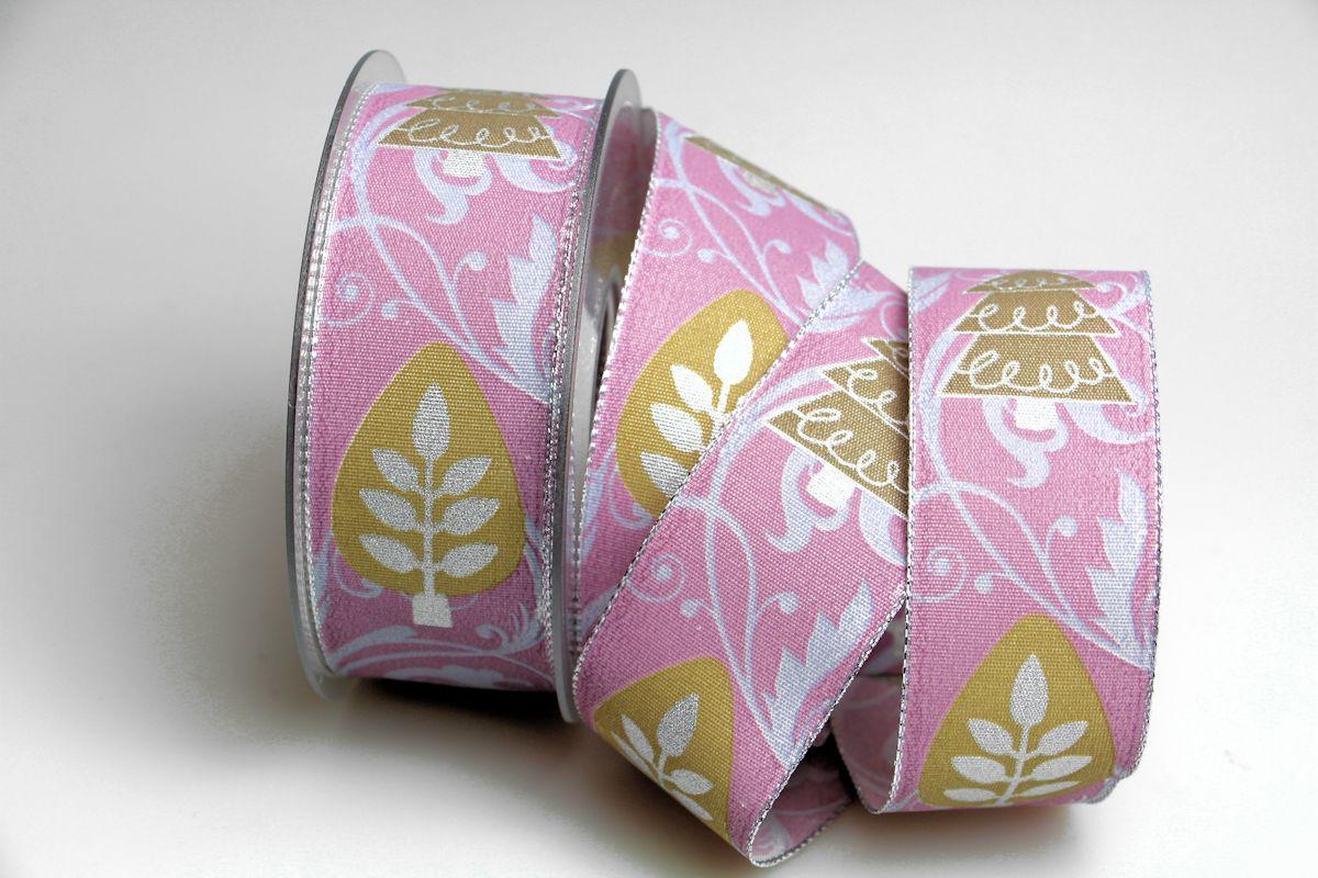 Weihnachtsband Zauberwald flieder 40mm mit Draht