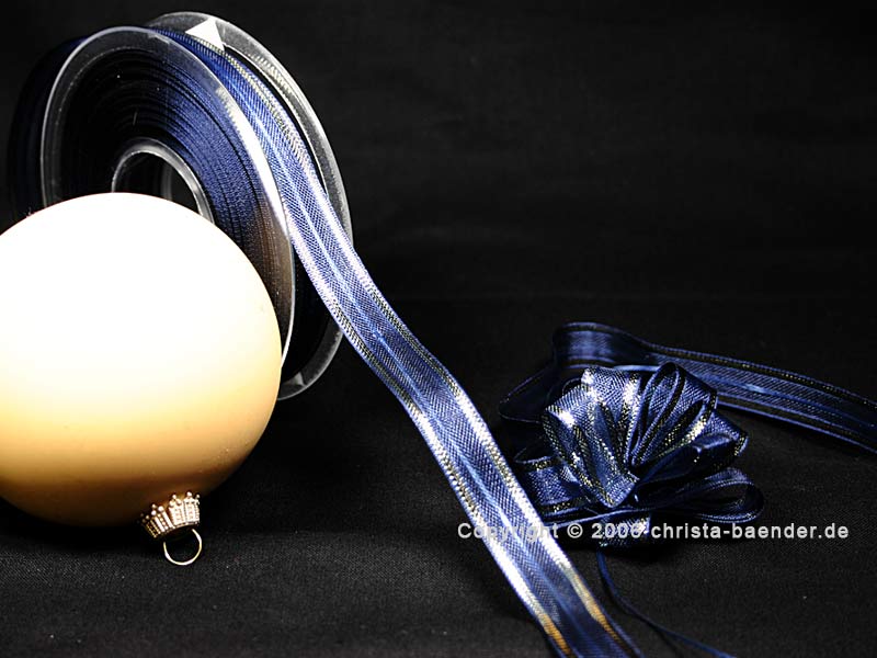 Bändchen Ziehbändchen Blau ohne Draht 15mm