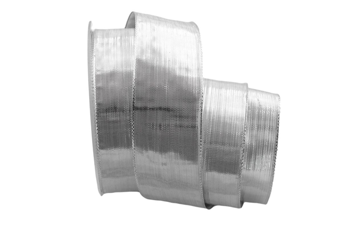 Silberband Pianura silber 40mm mit Draht