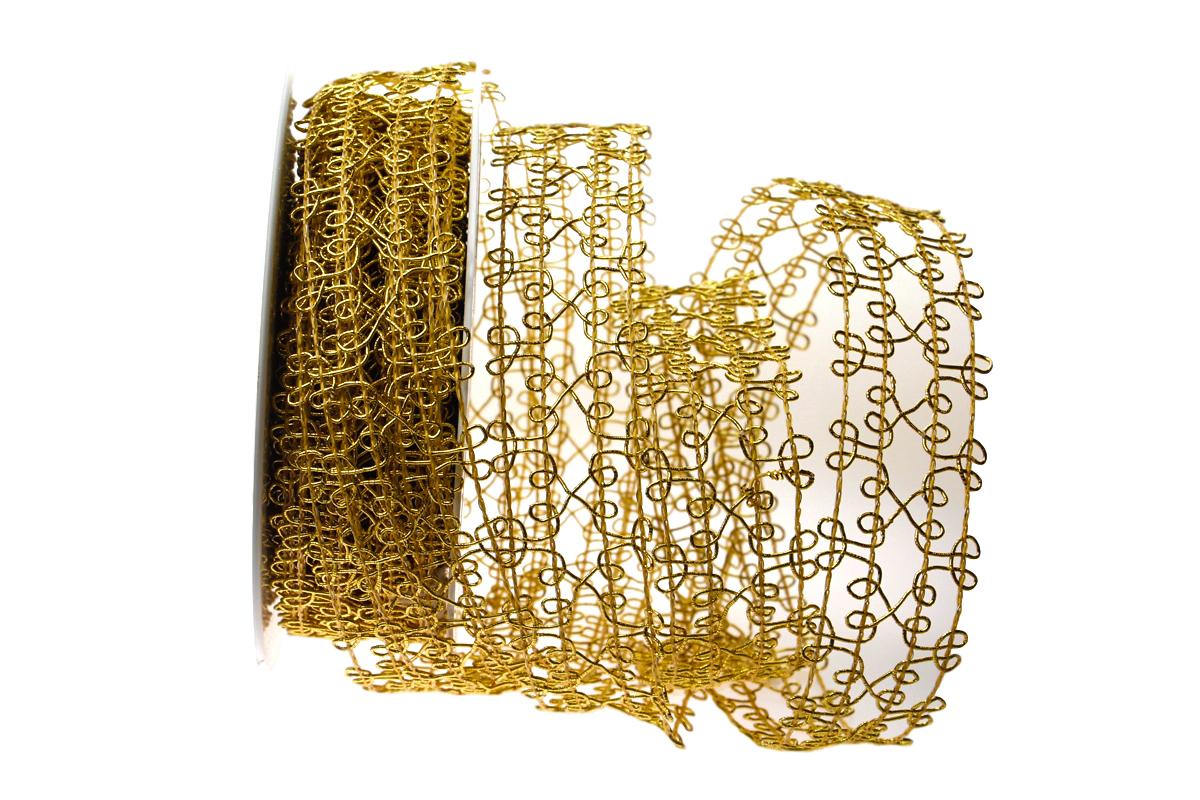 Gitterband Tremosine gold mit Draht 35mm