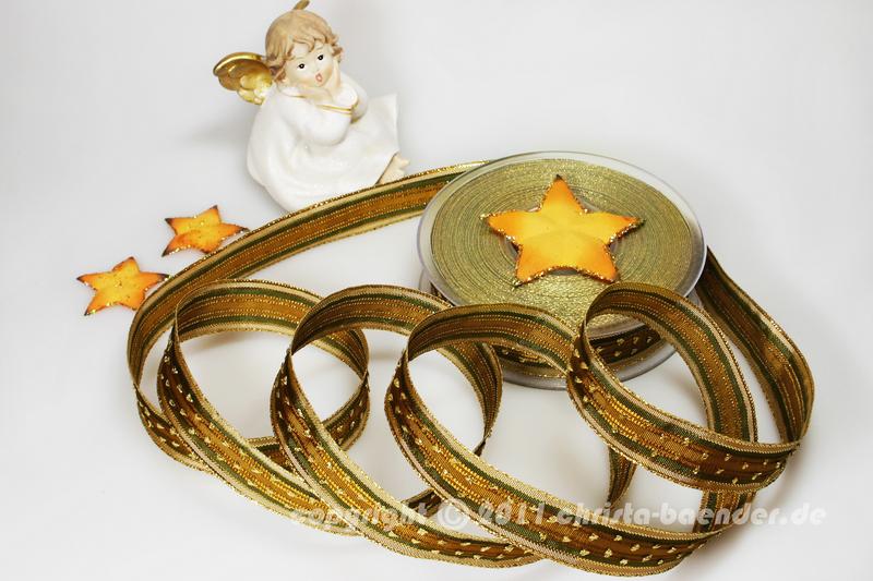 Weihnachtsband Silvretta Grün mit Draht 25mm