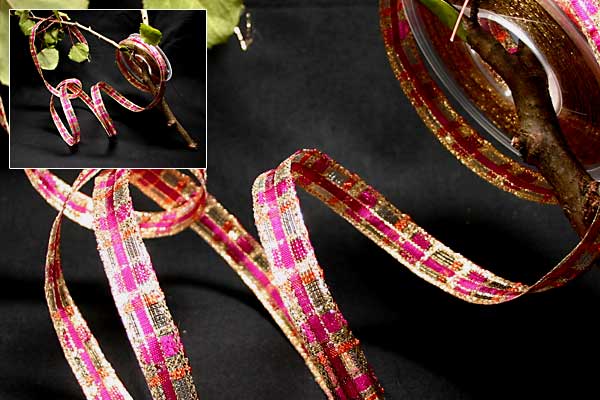 "Goldkaros" mit Draht Lila/Gold 15mm