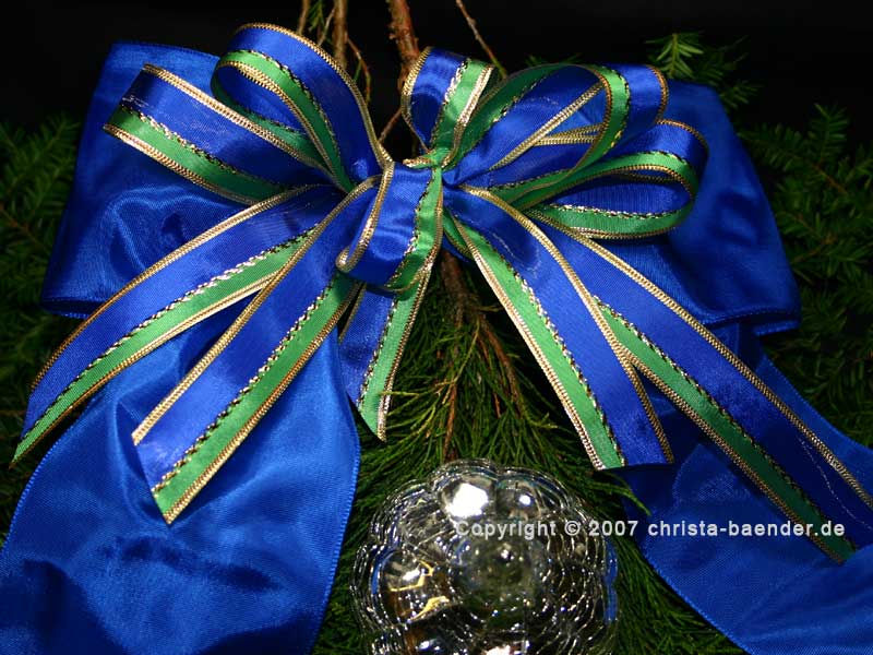 Weihnachtsband Double - Lines Hellgrün/Marineblau 25 mm