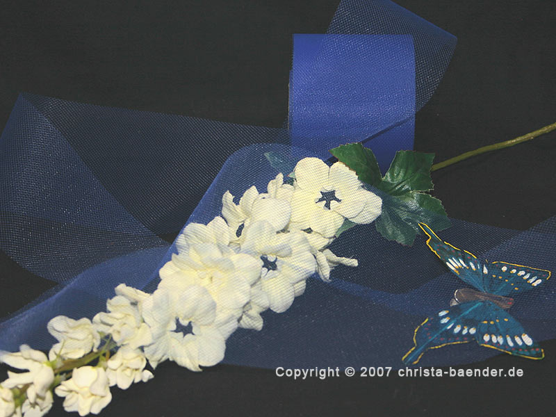 Tüllband Dunkelblau ohne Draht 70mm