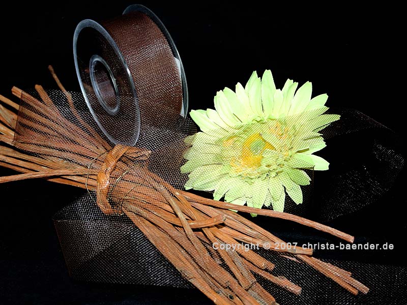 Tüllband Braun ohne Draht 40mm