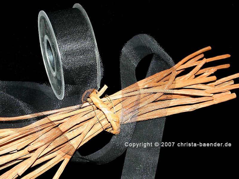 Tüllband Schwarz ohne Draht 40mm