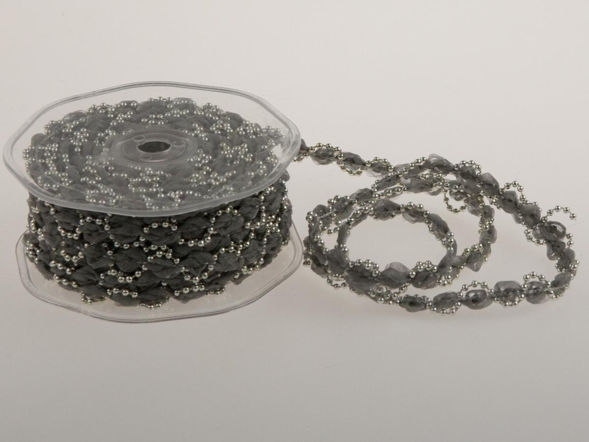 Bändchen Bänderwelle mit Perlenkette Silber ohne Draht 10mm