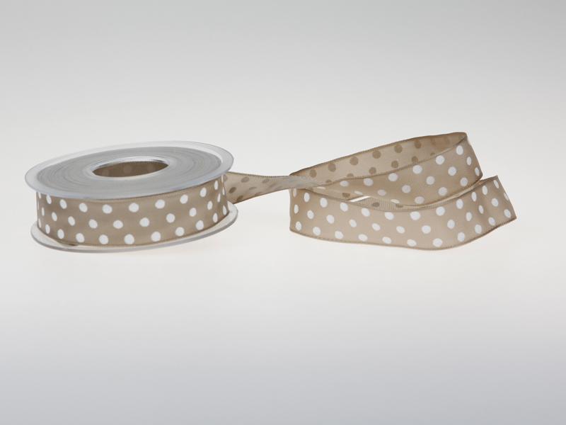 Motivband Punkteband Toffee mit Draht 25mm