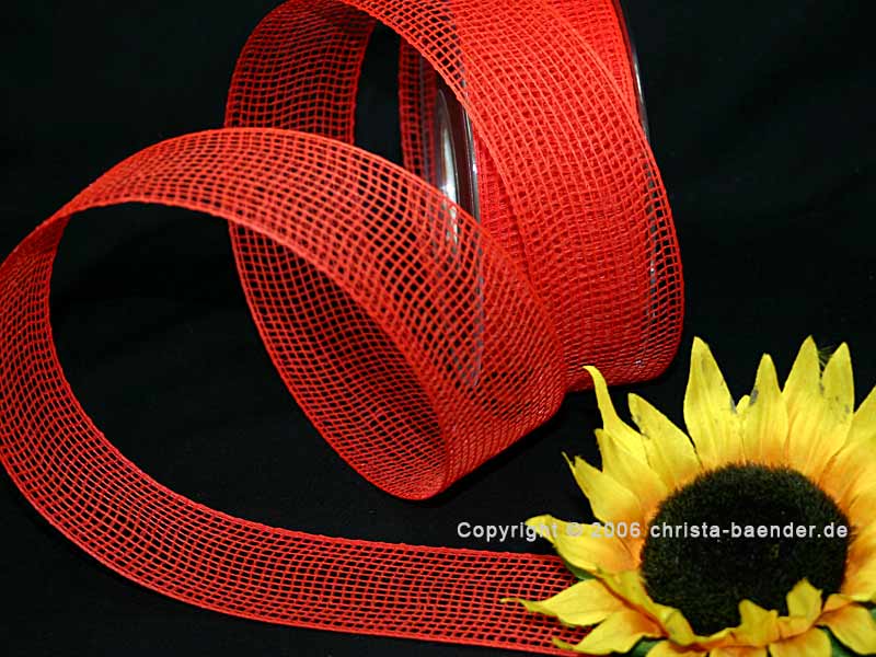 Gitterband Feingitter Rot ohne Draht 50mm