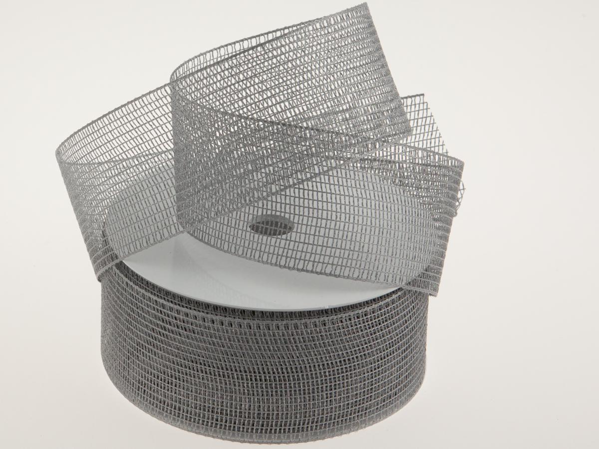 Gitterband Feingitter Silber ohne Draht 50mm