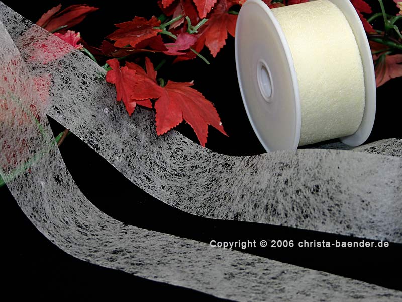 Vliesband Creme ohne Draht 40mm