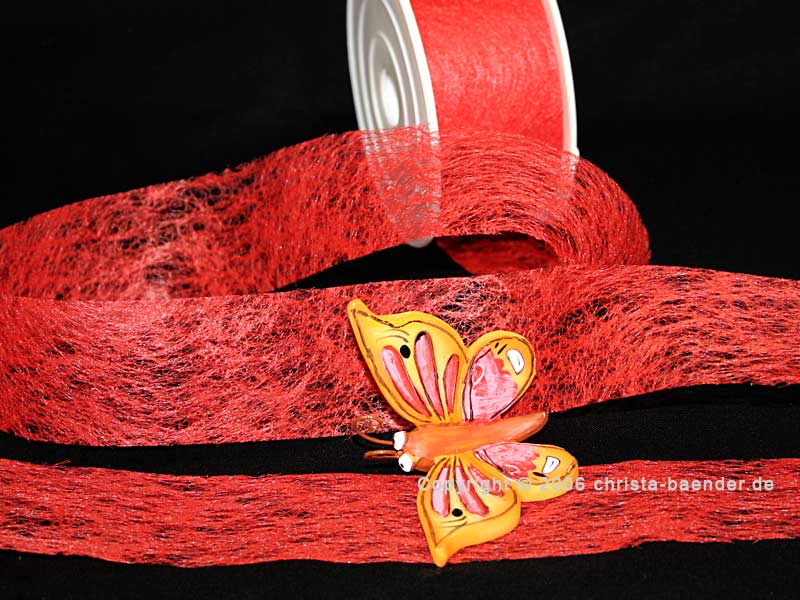 Vliesband Rot ohne Draht 40mm