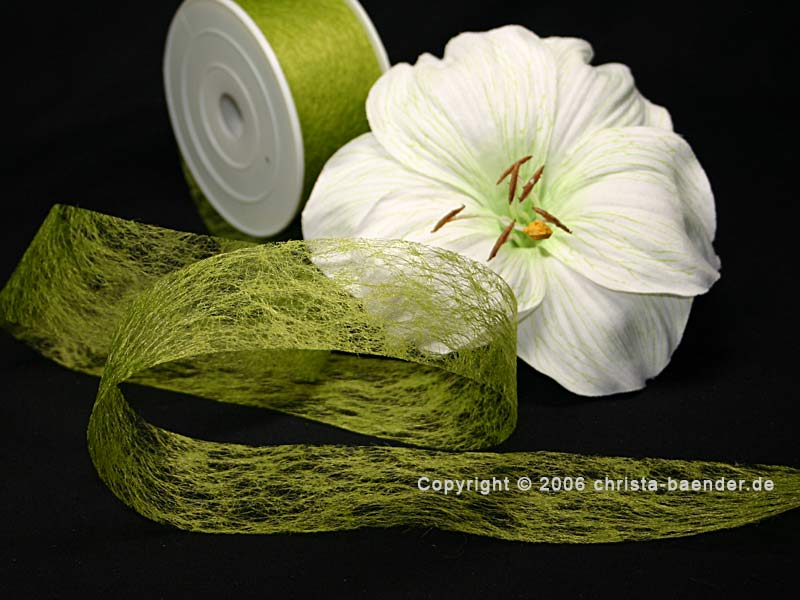 Vliesband Olive ohne Draht 40mm