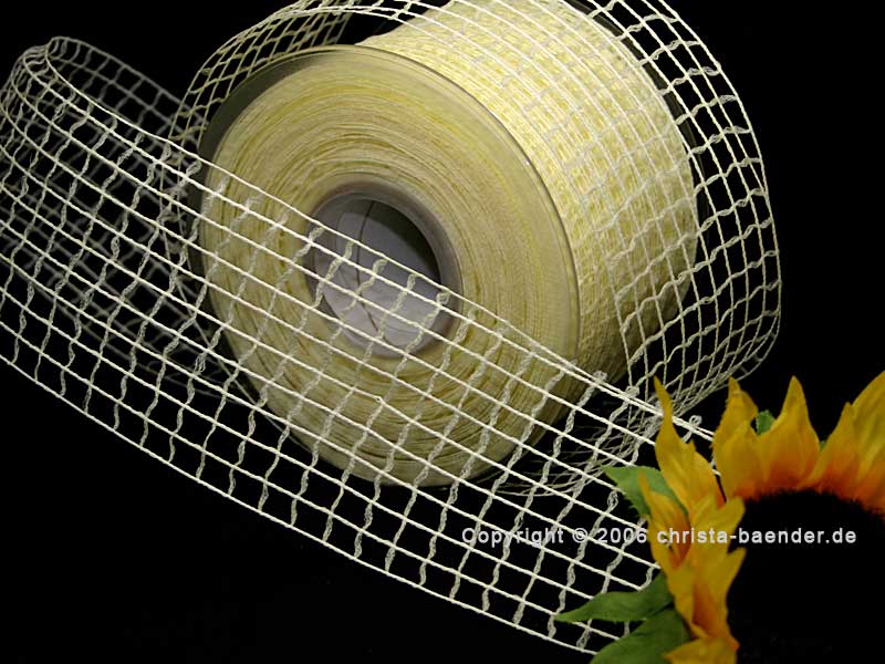 Gitterband Grobgitter Creme ohne Draht 65mm