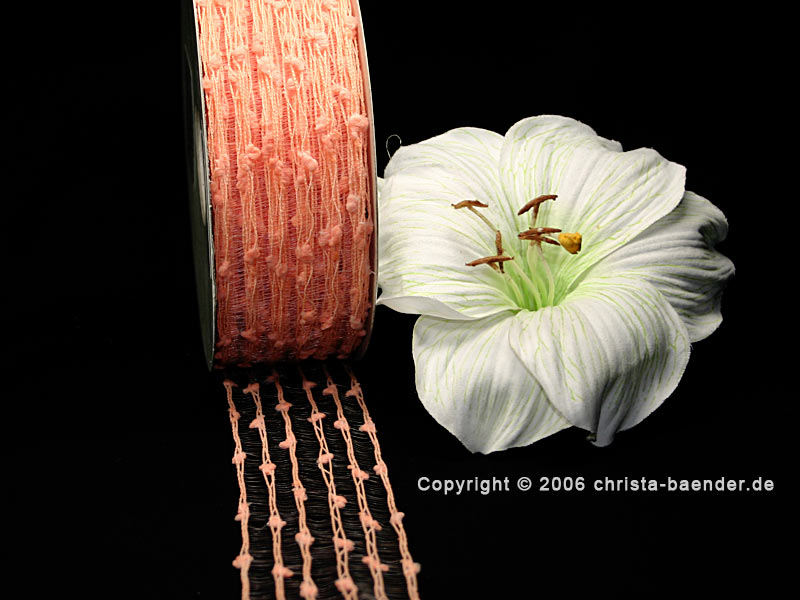 Gitterband Knotengitter Lachs ohne Draht 55mm