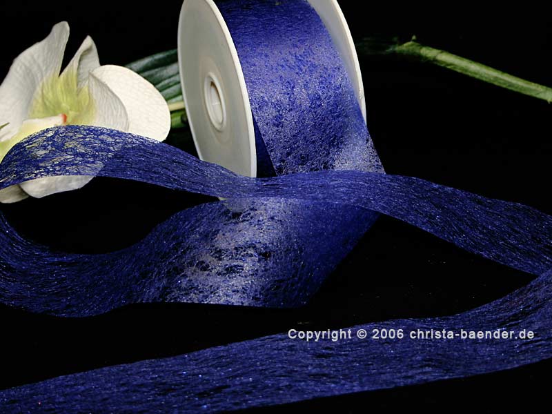 Vliesband Blau ohne Draht 40mm